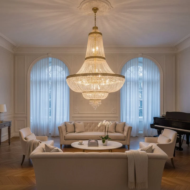Lustre Chandelier en Cristal pour Grandes Salles
