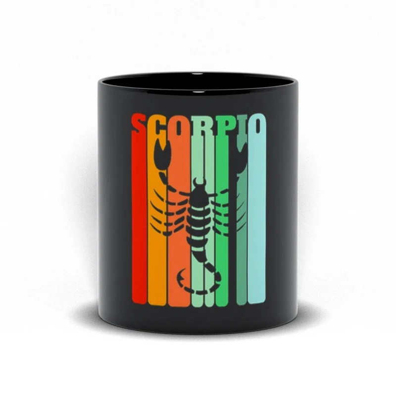 Tasse noire Scorpion || Tasse femme Scorpion || Tasse Reine Scorpion || Tasse Scorpion classique || Tasse rouge, orange, verte et noire Scorpion || Octobre