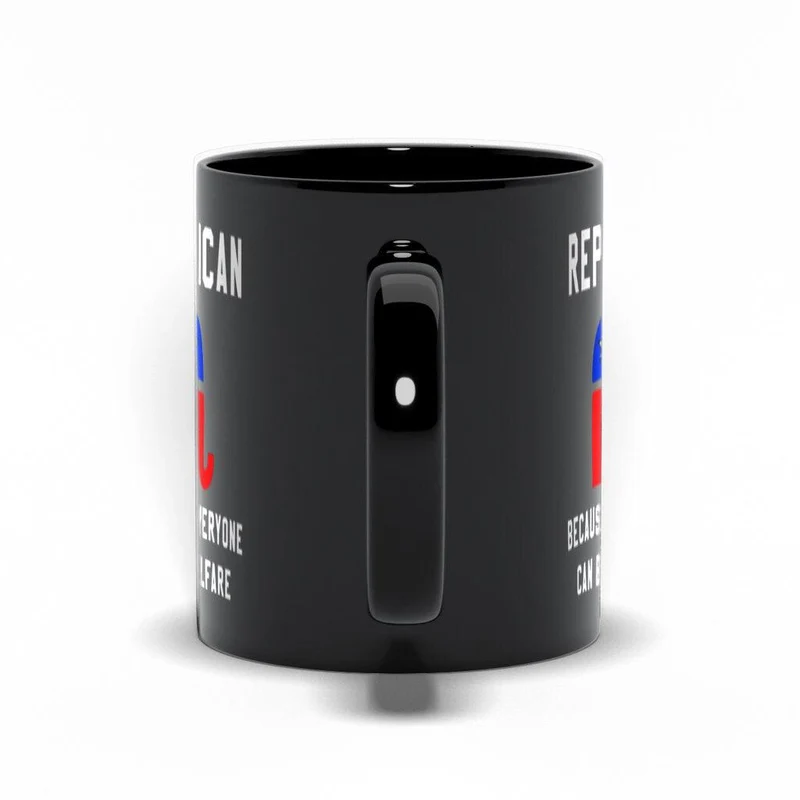 Républicain parce que tout le monde ne peut pas bénéficier de l’aide sociale Mugs noirs, tasse républicaine, cadeau républicain
