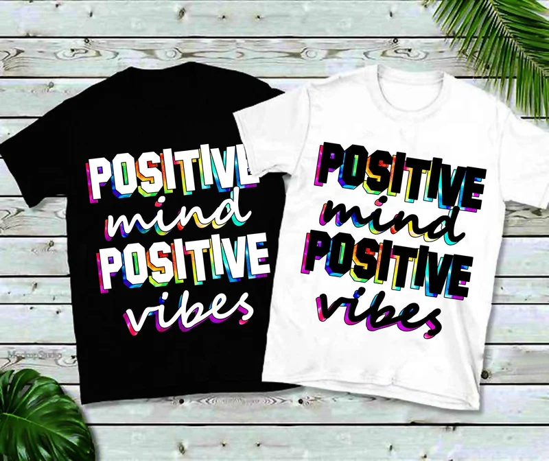Esprit positif Vibes positives | T-shirts imprimés colorant, T-shirt de yoga, T-shirt pour hommes, T-shirt pour femmes, Yoga, motivation