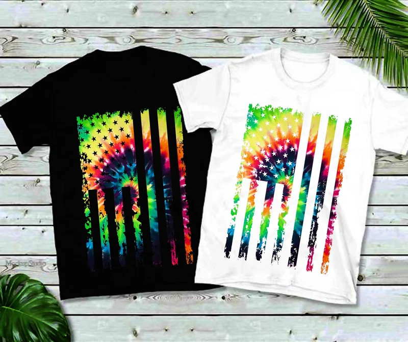 Tie Dye Grunge | T-shirts drapeau américain