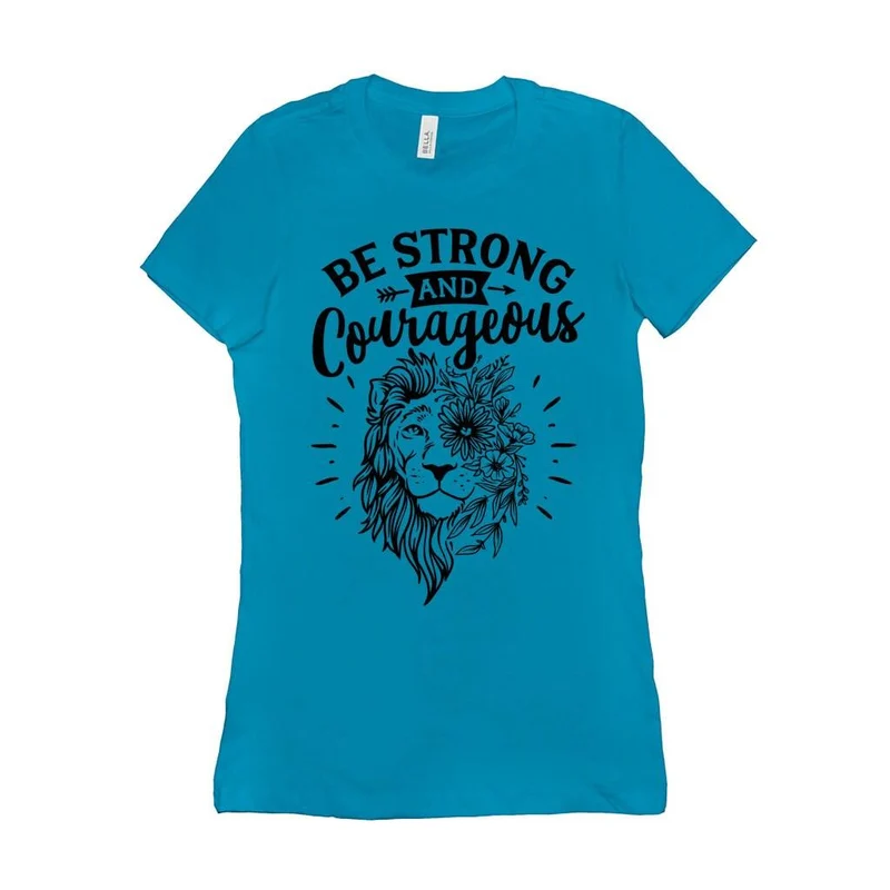 Soyez forts et courageux T-shirts, T-shirt chrétiens, chemise religieuse, chemise Josué 19, T-shirt en vers bibliques, chemise pour femmes chrétiennes