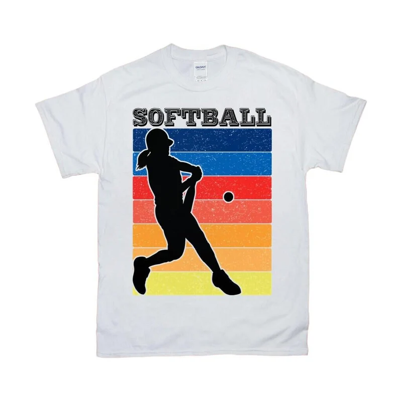 Joueuse de softball | T-shirts rétro Sunset