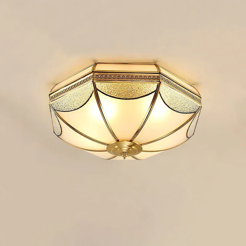 Plafonnier Ancien en Verre Vintage