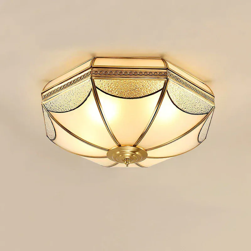 Plafonnier Ancien en Verre Vintage