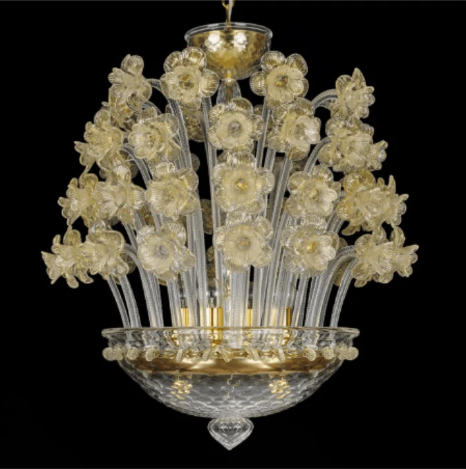 Suspension florale en verre de Murano
