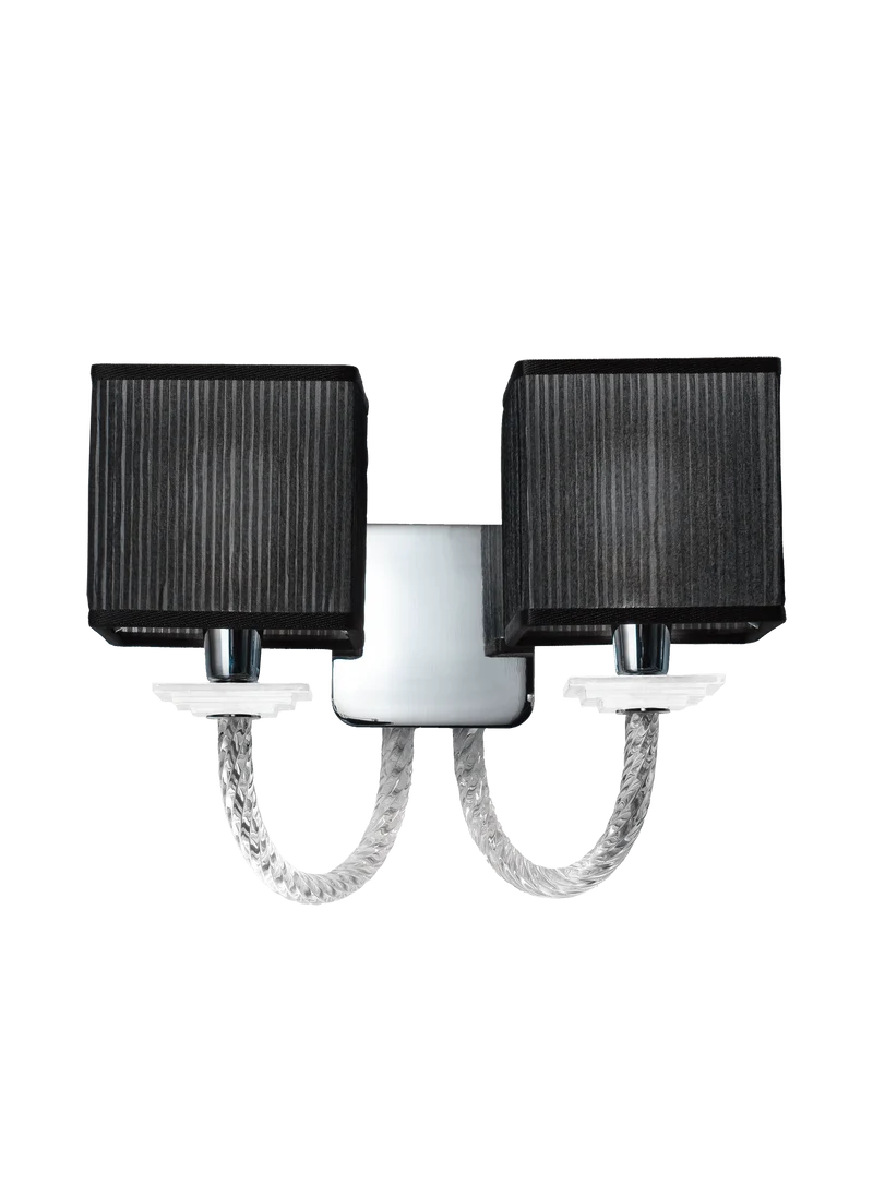 Lampe murale noire et cristal