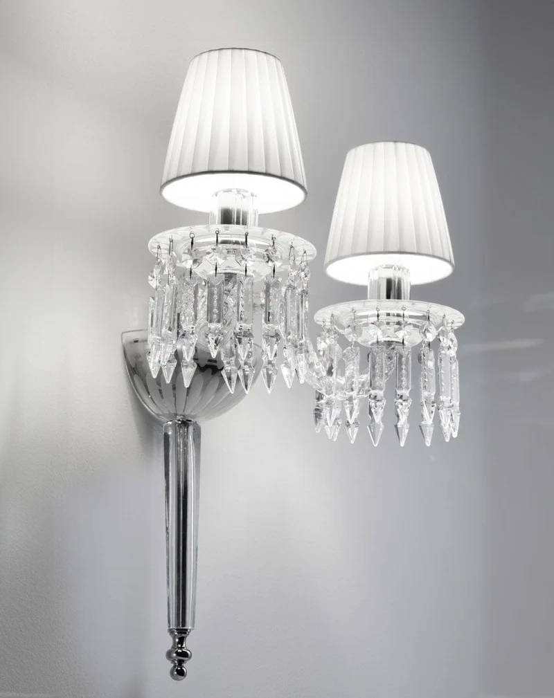 Double luminaire mural chandelier en cristal
