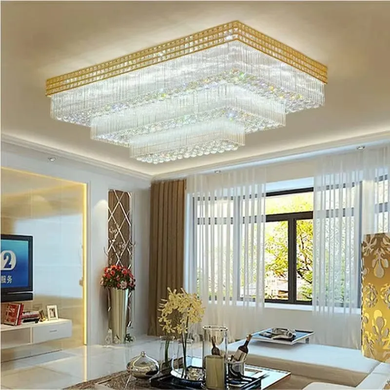Grand Plafonnier en Cristal LED