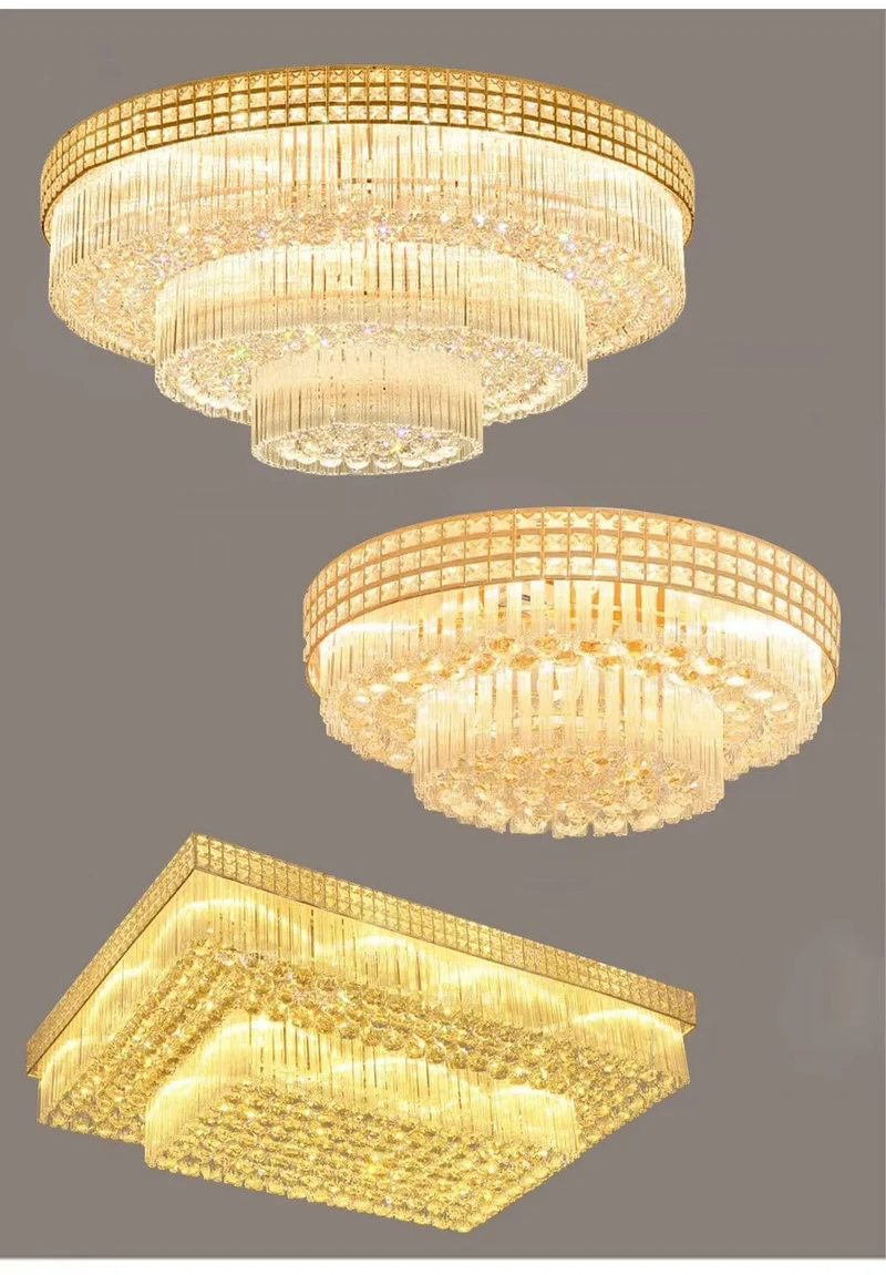 Grand Plafonnier en Cristal LED