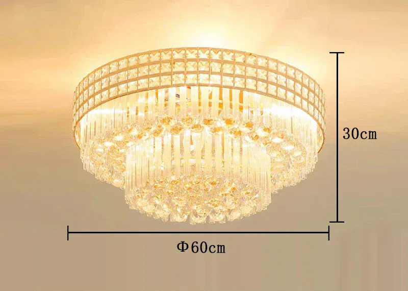 Grand Plafonnier en Cristal LED