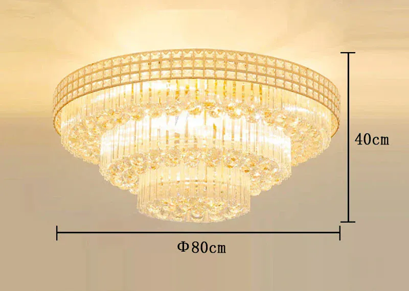 Grand Plafonnier en Cristal LED