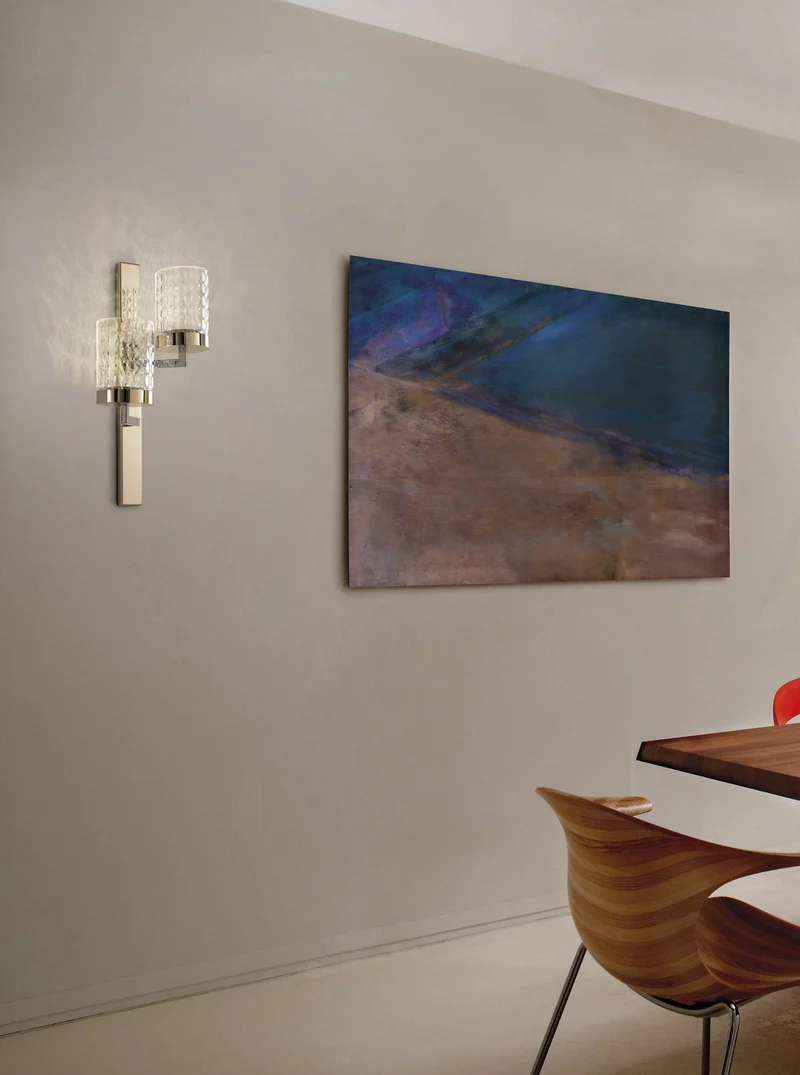 Applique luminaire design verre laiton