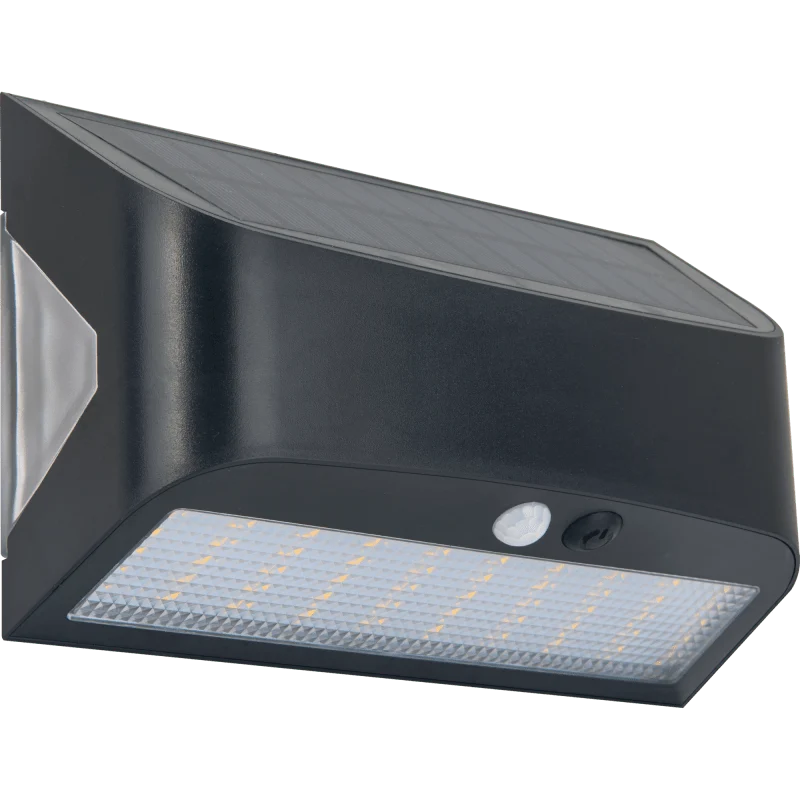 Applique solaire Luceco Prysm Noire, Solaire + Détecteur, 600 Lumens, 6W
