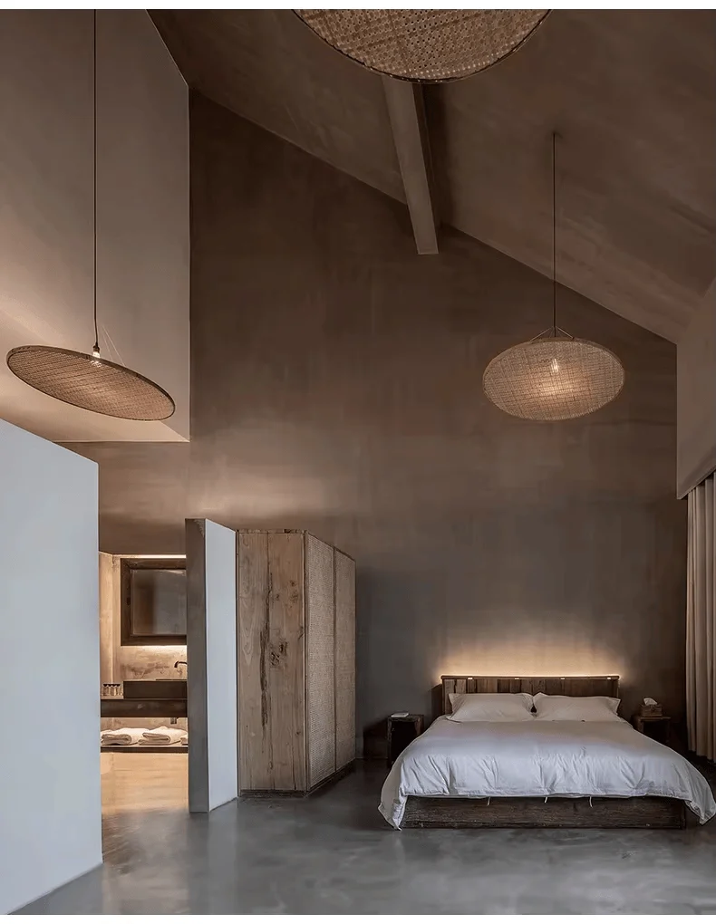 Grande Suspension Luminaire Rotin