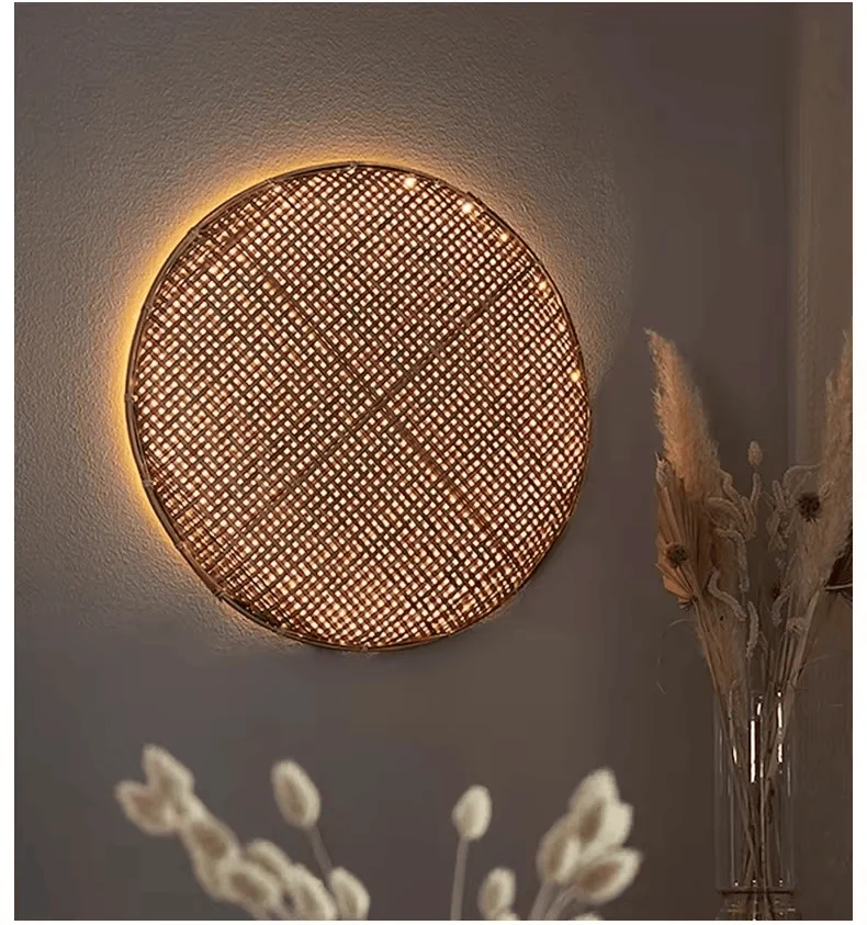 Grande Suspension Luminaire Rotin