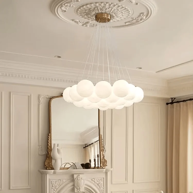 Suspension Boules Blanches