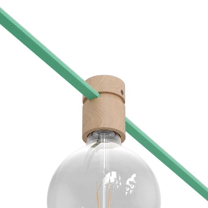 Creative Cables Filé Wooden Lamp Holder for String Light Cord - Neutral