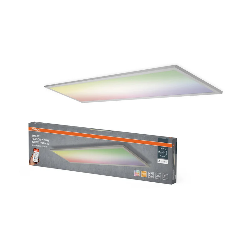 OSRAM Matter SMART+ PLANON PLUS PANNEAU MULTICOLORE, RVB, 120cm x 30cm, Compatible avec Google et Alexa