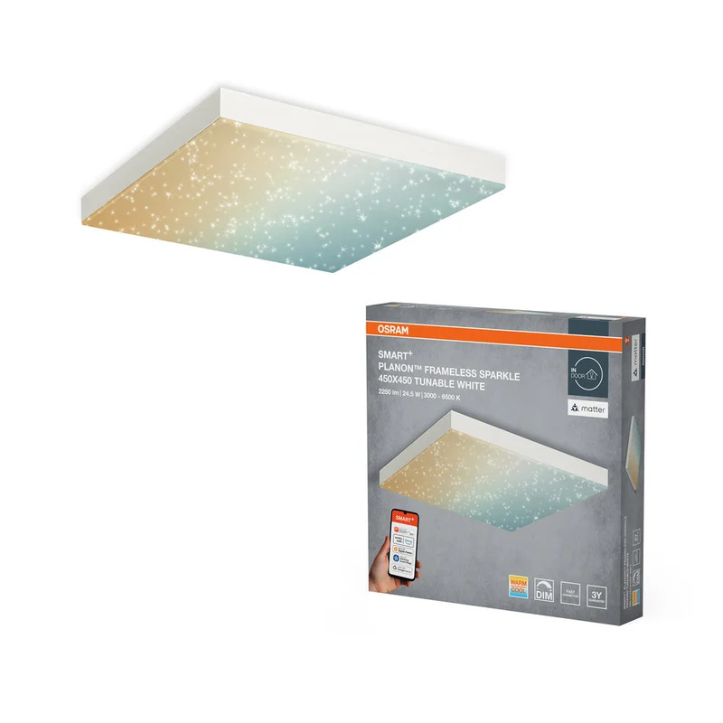 OSRAM Matter SMART+-Panneau lumineux scintillant 450X450, 24,5W