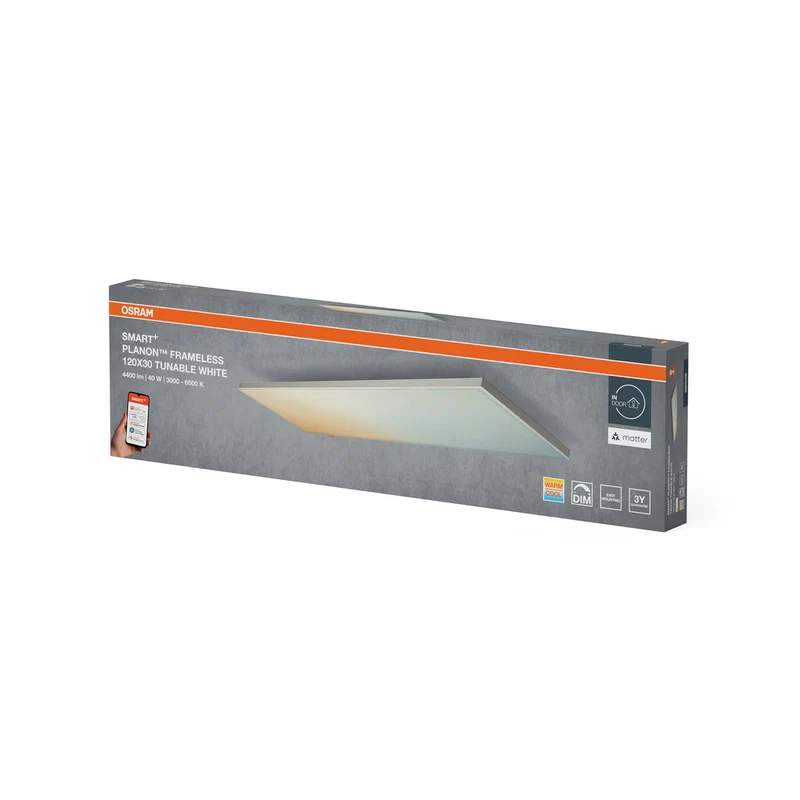 OSRAM Matter SMART+ Planon Rectangulaire Sans Cadre Blanc Réglable 1200x300