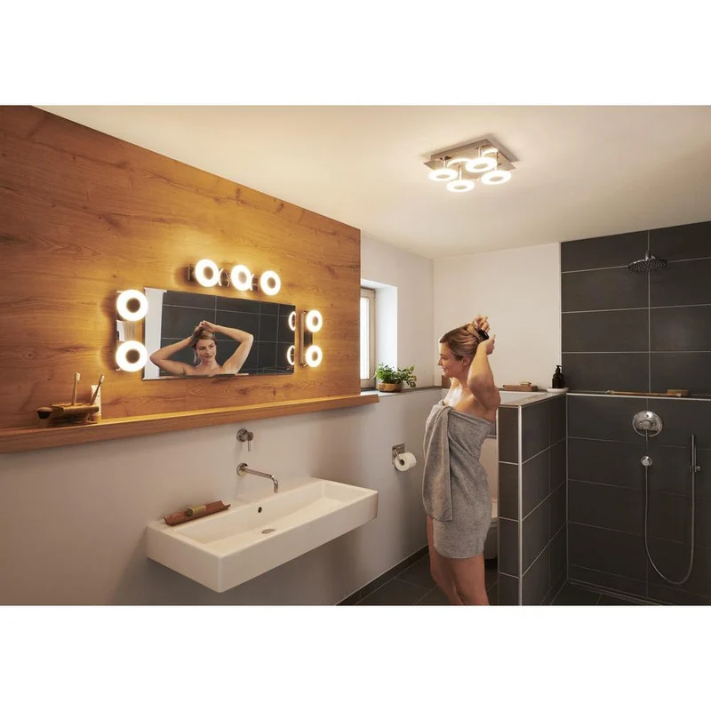 OSRAM Matter SMART+ ORBIS WAVE LED Plafonnier de salle de bain 30x30cm Blanc réglable 26W / 3000-6500K