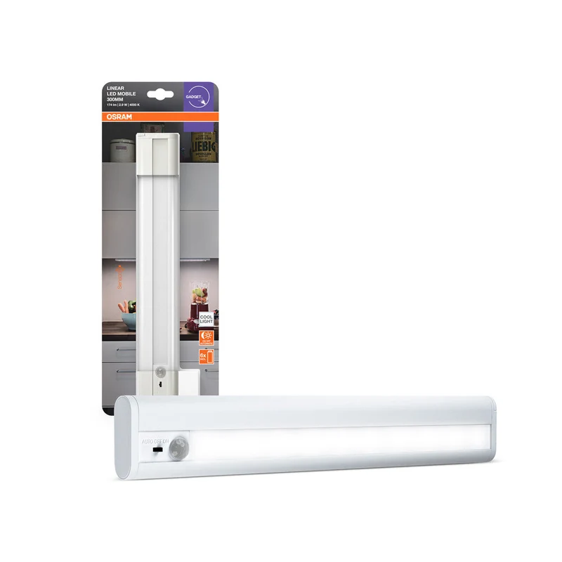 OSRAM Linéaire LED Batterie Mobile Lampe Sous-meuble 300mm, 174lm, 2.9W, 4000K, Blanc