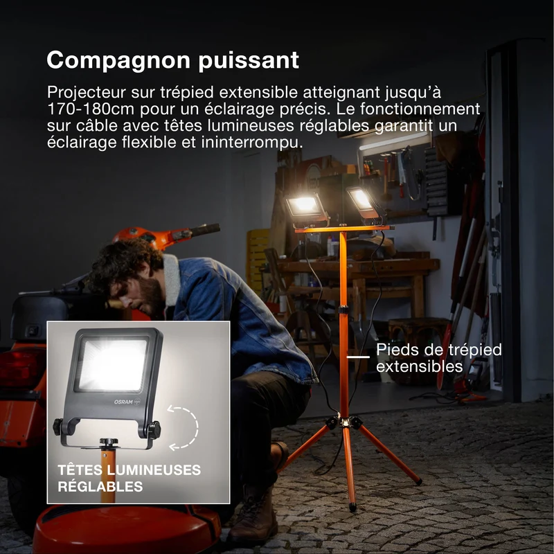 OSRAM LAMPES DE TRAVAIL Projecteur TRÉPIED 1X50 W 4000 K