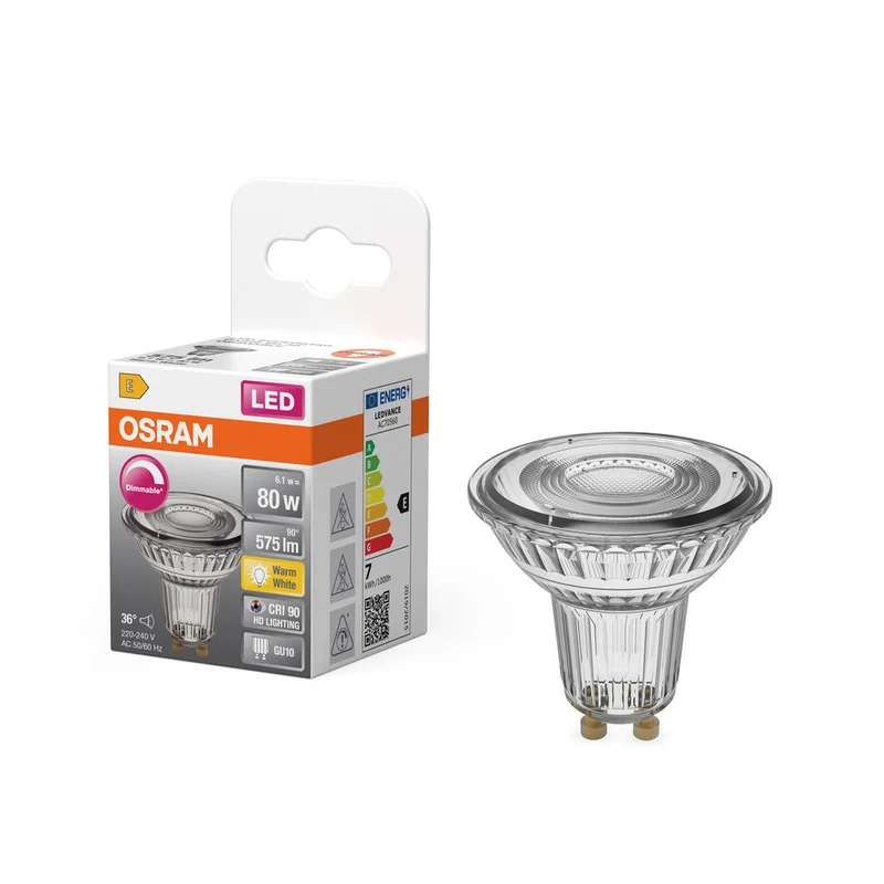 OSRAM LED Lampe LED SUPERSTAR PAR16 7W 927 GU10, 575 lm, 2700 K, blanc chaud