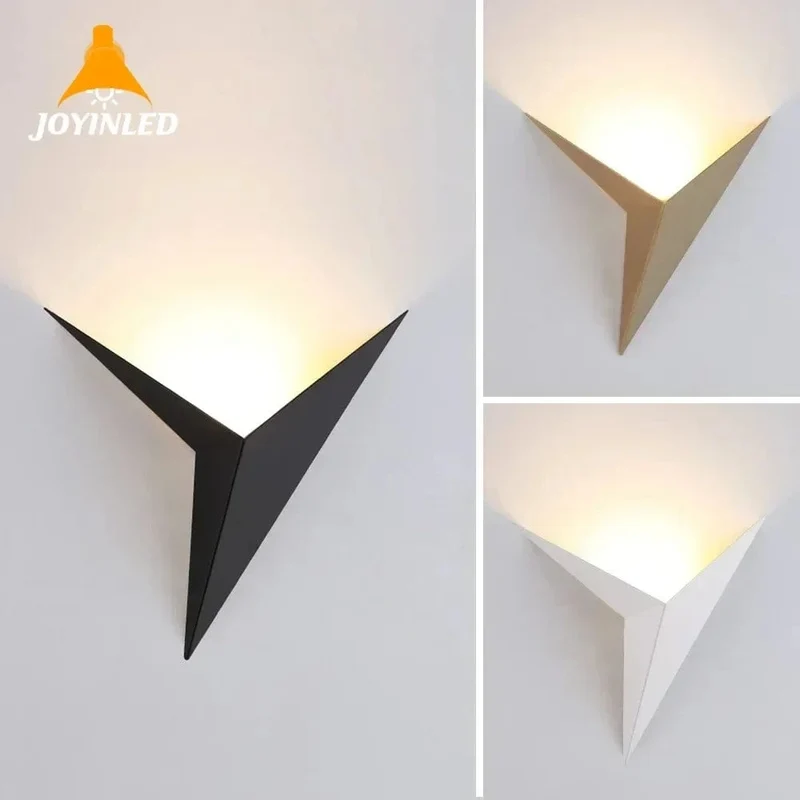 Lampe Murale Intérieure Style Nordique – Applique LED Minimaliste en Forme de Triangle pour Salon et Chambre