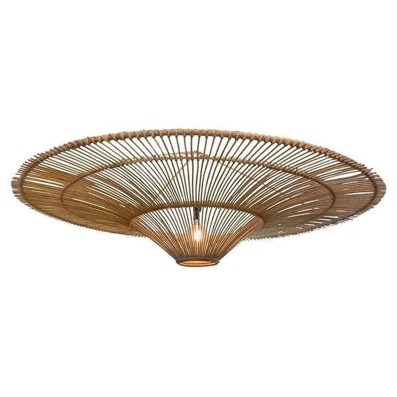 Lampe Suspendue Vintage en Rotin Wabi Sabi – Lustre en Osier pour Salon, Restaurant et Chambre