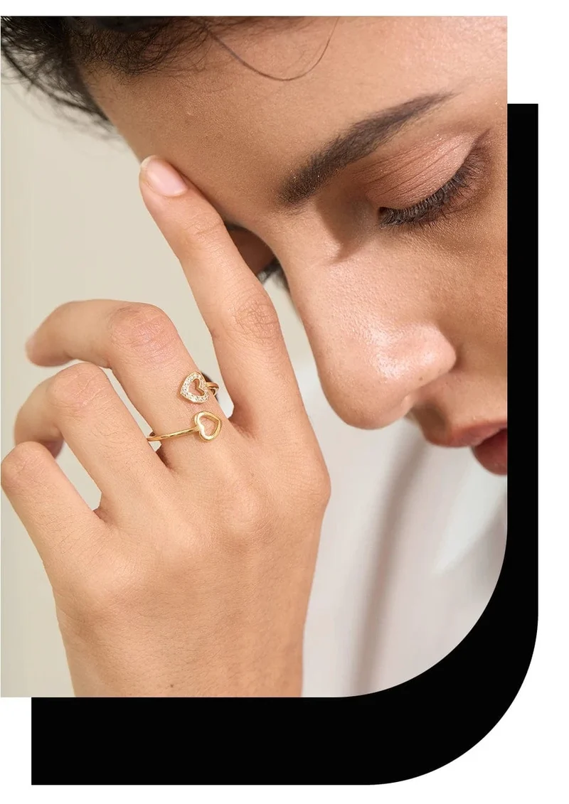 Bague Femme Yhpup – Style Géométrique en Acier Inoxydable et Zircon