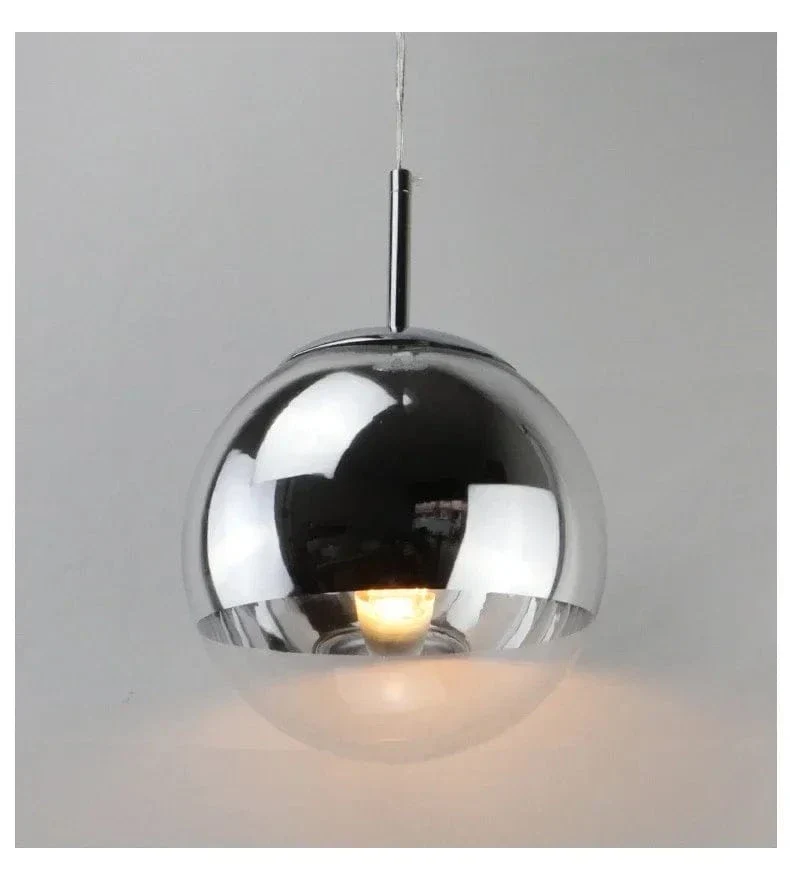 Suspension Nordique en Verre – Lampe Boule Argent/Rose/Or pour Chambre, Salon & Restaurant