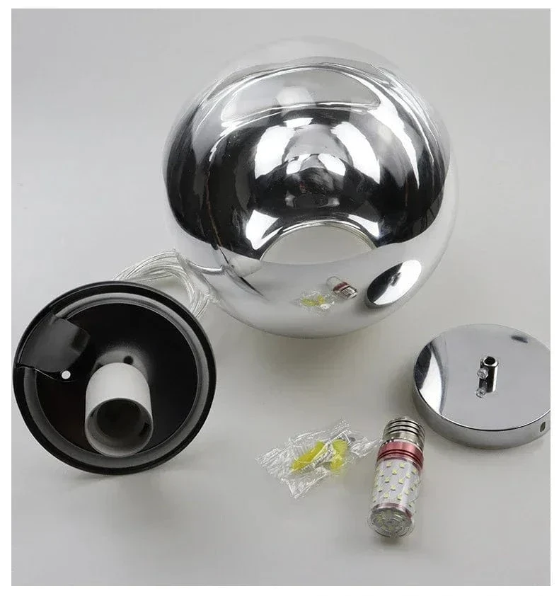Suspension Nordique en Verre – Lampe Boule Argent/Rose/Or pour Chambre, Salon & Restaurant