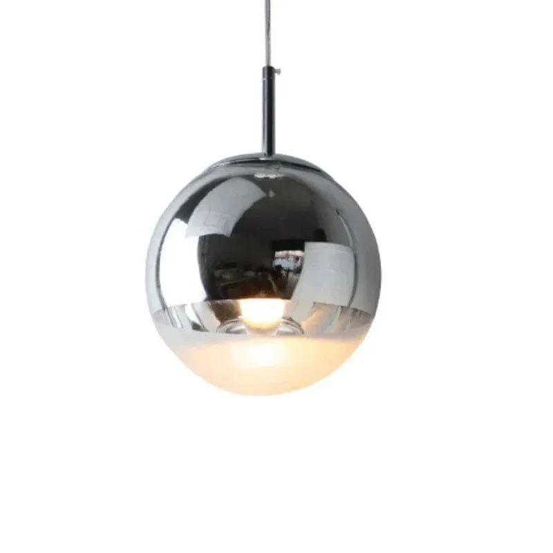 Suspension Nordique en Verre – Lampe Boule Argent/Rose/Or pour Chambre, Salon & Restaurant