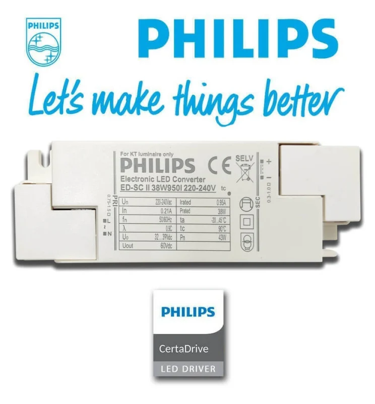 PACK 6 Dalles LED 120x30 Slim 40W - Philips Driver - Cadre blanc