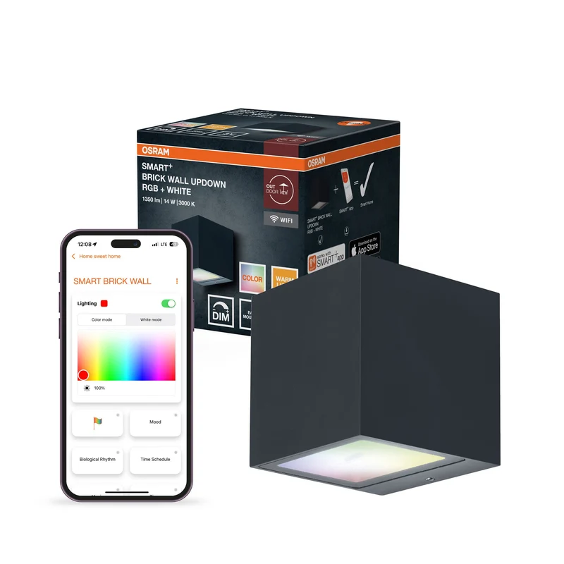OSRAM Wifi SMART+ Brique Multicolore HautBas RVB + W, 550lm, 14W, 3000K