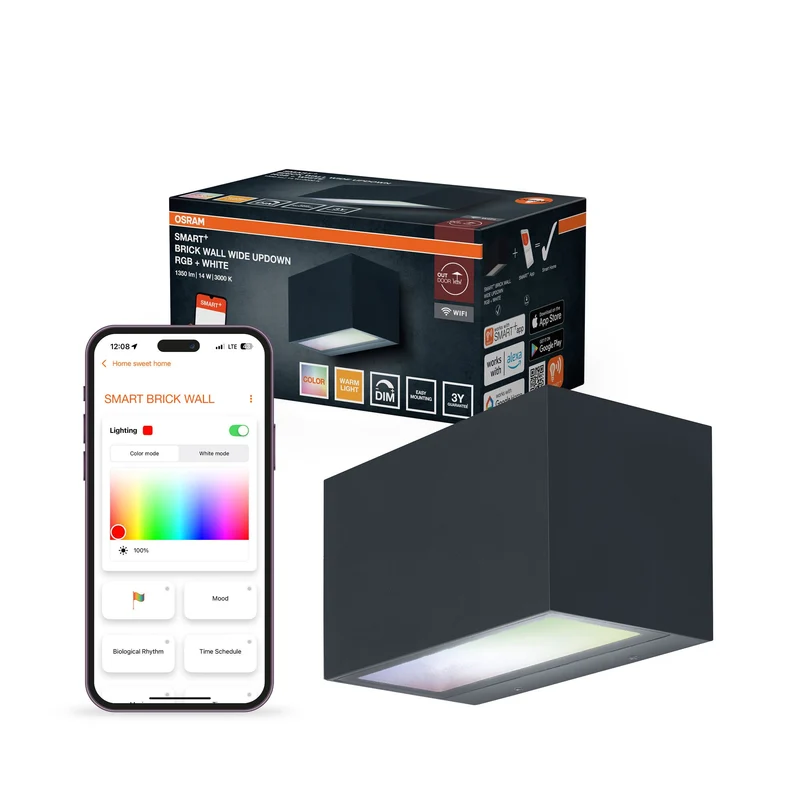 OSRAM Wifi SMART+ Brique Multicolore Large HautBas RVB + W, 550lm, 14W, 3000K