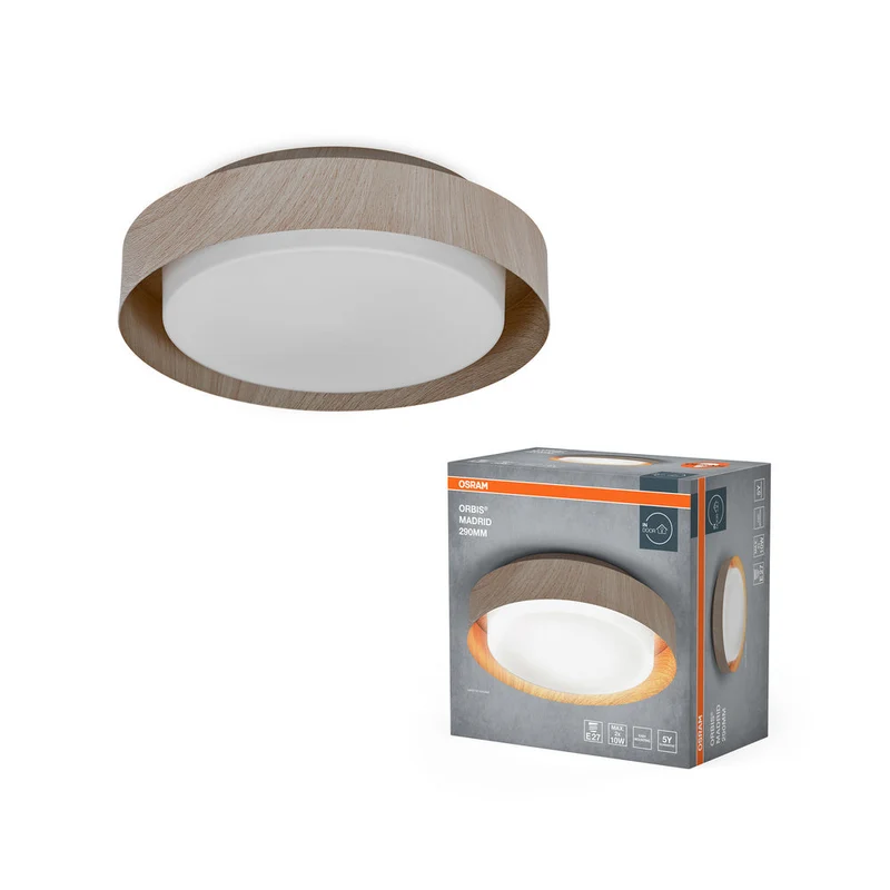 OSRAM ORBIS MADRID Plafonnier 290mm, couleur bois, E27