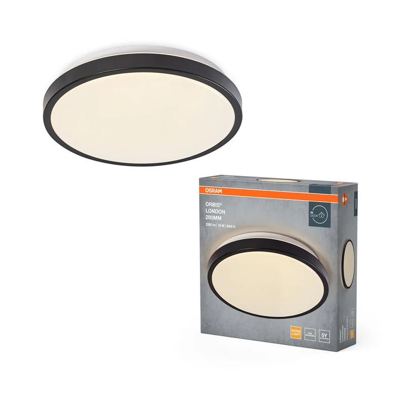 OSRAM ORBIS LONDON Plafonnier, noir, 16W, 2000lm