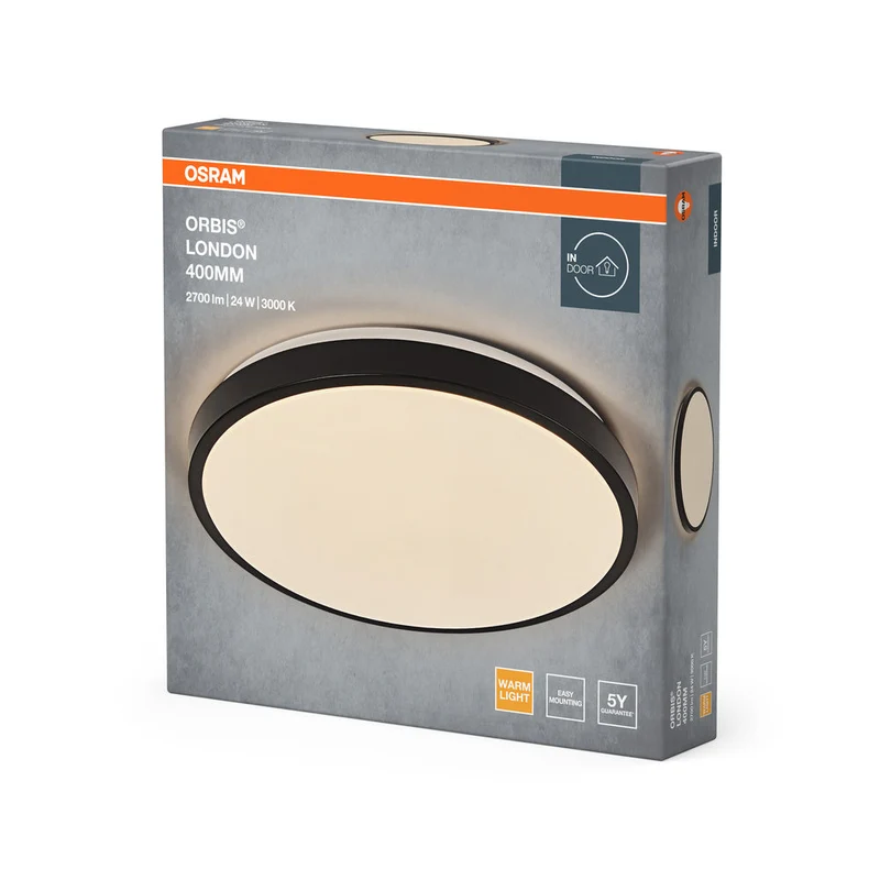 OSRAM ORBIS LONDON Plafonnier, noir, 24W, 2700lm
