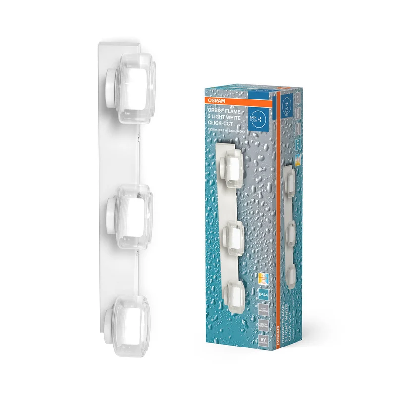OSRAM ORBIS Flamme Applique murale de salle de bain 16.5W Click CCT IP44 blanc