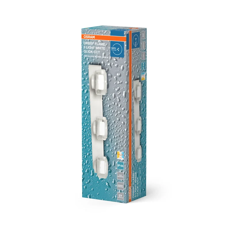 OSRAM ORBIS Flamme Applique murale de salle de bain 16.5W Click CCT IP44 blanc