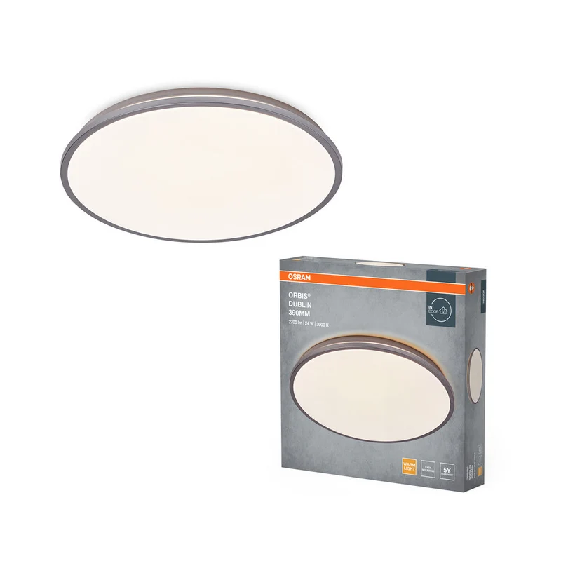OSRAM ORBIS DUBLIN Plafonnier, argent, 24W, 2700lm