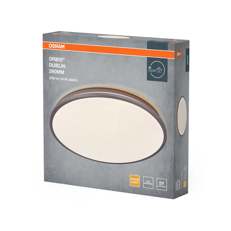 OSRAM ORBIS DUBLIN Plafonnier, argent, 24W, 2700lm