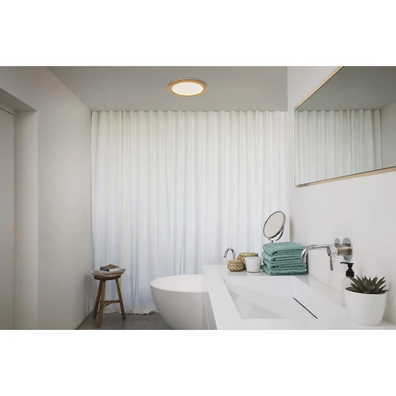 OSRAM ORBIS Disc Plafonnier de salle de bain 30cm 22W IP44 Décor bois