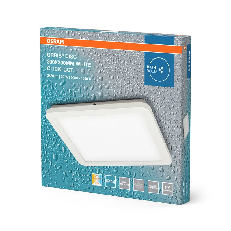OSRAM ORBIS Disc Plafonnier de salle de bain 30x30cm 22W IP44 blanc
