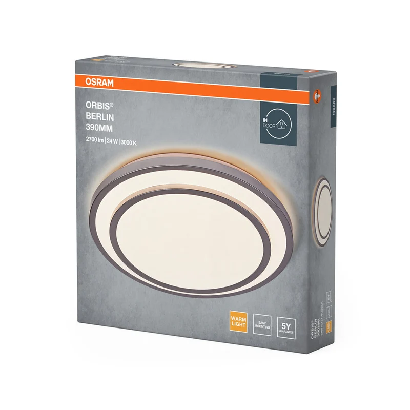 OSRAM ORBIS BERLIN Plafonnier, argent, 24W, 2700lm