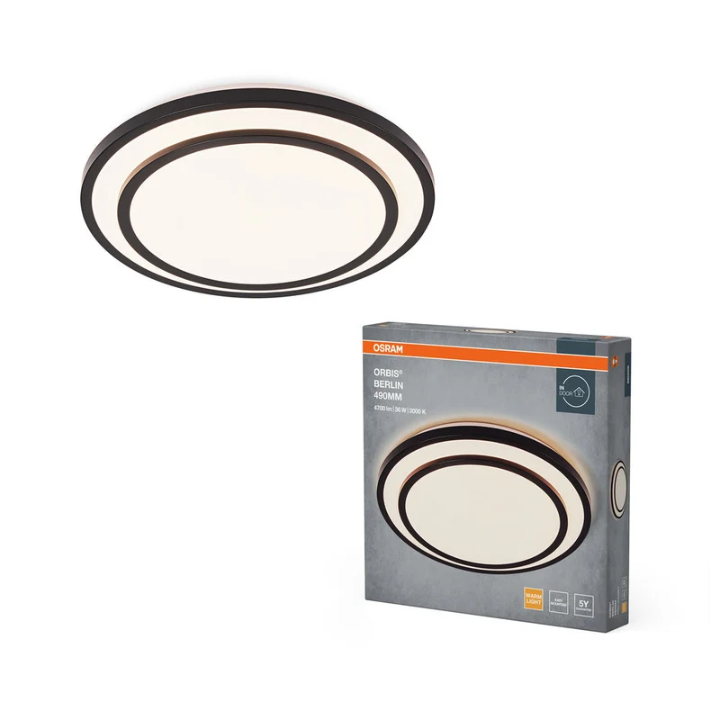 OSRAM ORBIS BERLIN Plafonnier, noir, 36W, 4150lm