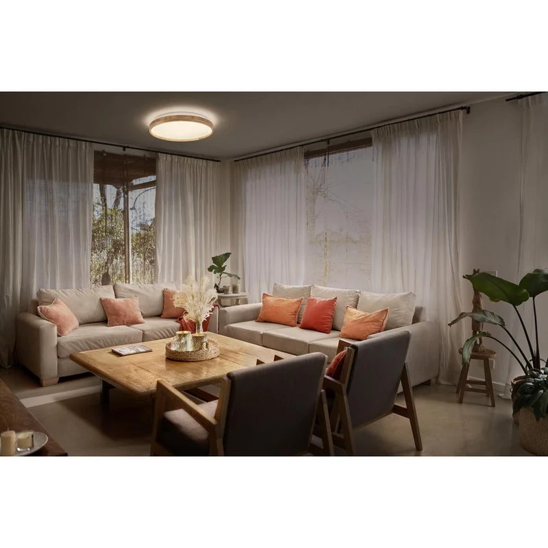 OSRAM ORBIS Alison plafonnier 24W dimmable Click-DIM 395mm décor bois